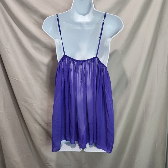 Victoria's Secret Sexy Purple Lace Sheer Babydoll Chemise Lingerie Dress - Picture 4 of 7